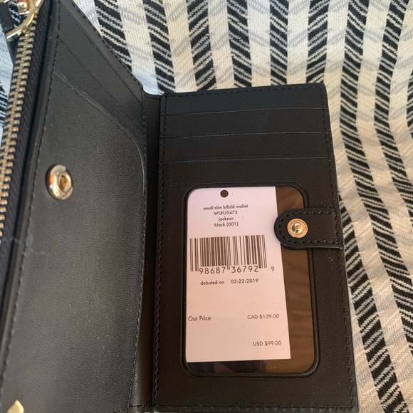 Small slim bifold wallet Kate spade Jackson black - Picture 4 of 5
